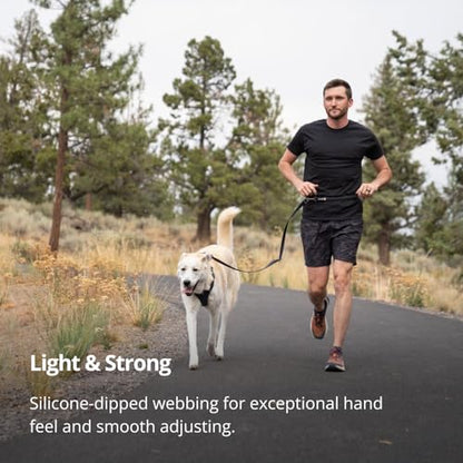 Ruffwear, Switchbak Hands‑Free Dog Leash, Adjustable 2.5–7 ft, Double‑Ended Lead with Lockable Crux Clips and Sliding V‑Rings, Waist‑Worn, Over‑Shoulder or Handheld, Basalt Gray - color: Basalt Gray