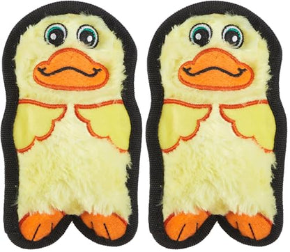 Outward Hound Durablez Minis Stuffing-Free Squeaky Interactive Dog Toy, Tough Plush, Duck, Yellow, XS (Pack of 2) - color: Duck, size: X-Small (Pack of 2)