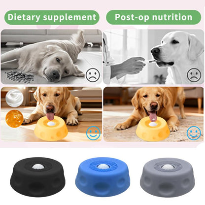 Slow Feeder Dog Lick Bowl with Rolling Ball,Anti-Slip Silicone Puzzle Feeder for Liquid Treats,Bone Broth,Yogurt,Wet Food,Anxiety Relief Enrichment Lick Toy for Large Medium Small Dogs & Cats (Black) - color: Black