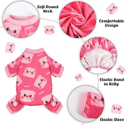 Dog Pajamas Soft Lightweight Dog Onesies Outfit Clothes for Small Medium Large Puppy Pjs for Pet Boys Girls Dogs Cats - size: S (Back: 7",Chest: 11.8", 2.5-5lbs)
