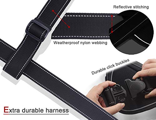 Heavy Duty Dog Harness for Medium and Large Dogs, No Pull Dog Vest Harness with Handle Extensible, Reflective Stitching (L) - size: L: Chest girth 26-34''