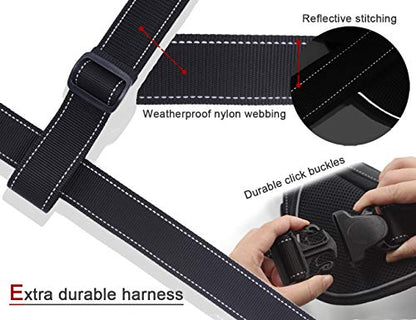 Heavy Duty Dog Harness for Large Dogs, No Pull Dog Vest Harness with Handle Extensible, Reflective Stitching (XL) - size: XL: Chest girth 28-38''