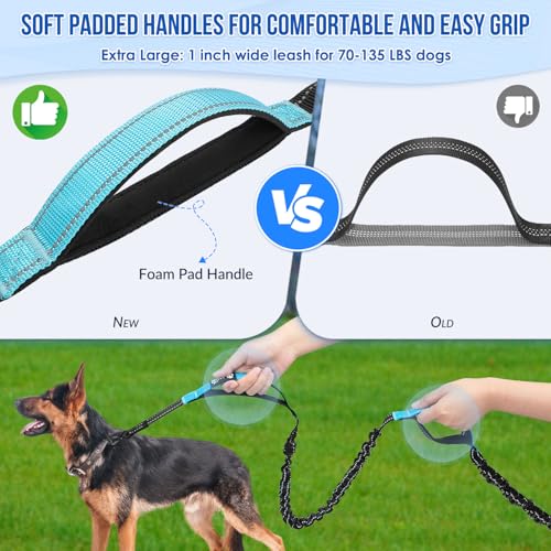 AUTOWT Hands Free Dog Leash for 2 Dogs, Adjustable Waist Belt with Zipper Pouch, Dual Handle Retractable Elastic Bungee with Reflective Stitches for Medium and Large Dogs Training Running - size: X-Large