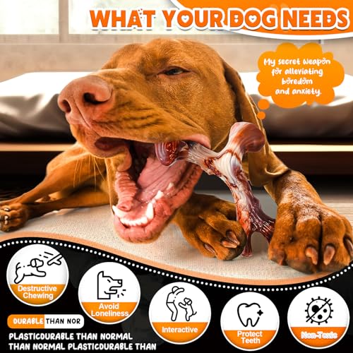 4-Pack Dog Chew Toys for Aggressive Chewers, Indestructible Nylon Bones with Bacon Flavor, Tough Durable Teeth Cleaning Chew Dog Toy for Large Medium Small Breeds - size: Medium