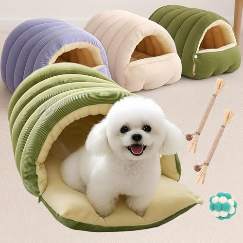 Cozy Monster Cat Bed, 2026 New Upgrated Warm Cat Bed for Winter, Cats Sleeping Bag for Indoor Cats, Calming Plush Anti-Anxiety Cuddler Beds with Washable Removable Cushion (1PC-Green)