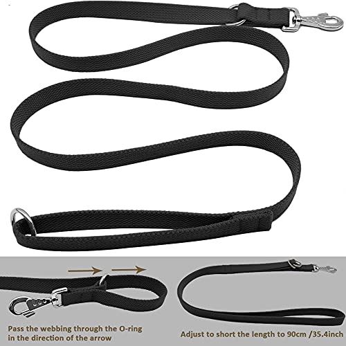 6ft Heavy Duty Tactical Dog Leash, Military Style Thick Cotton Strong K9 Dog Leash for Outdoor Walking Hunting Hiking, Black - color: black