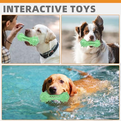 KOOLTAIL Floating Dog Toys for Swimming Pool,Summer Bumper Toy for Water,Indestructible Dog Toothbrush Chew Toy,Interactive Training Squeaky Toys for Aggressive Chewers Small Medium Large Dogs,Green - color: Green
