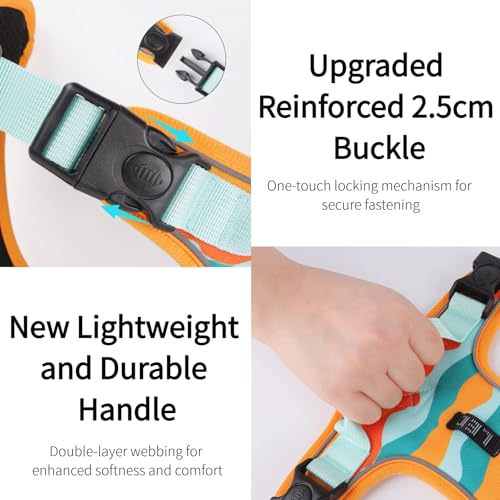 Chesoon Tactical Dog Harness Heavy Duty No Pull Reflective Control Handle Adjustable for 16.5-30.8lb / 7.5-14.0kg Green M - color: Green, size: M