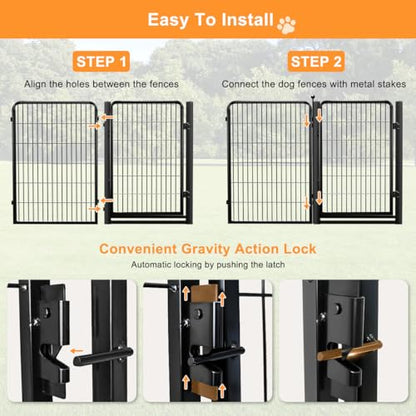 Wide Gate Dog Fence Outdoor Pens Outside,Portable Dog Play Pen 40" H 30 Panels Pet Playpen Exercise Pens for Puppys Small Medium Large Dogs RV Camping Yard Garden Indoor