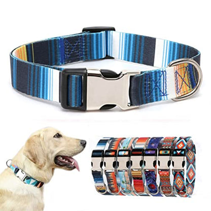 Soft Durable Dog Collar with Metal Buckle, Quick Release Puppy Collars Adjustable for Small Medium Large Pet Dogs and Kitten Cat Blue L - color: Blue, size: Large
