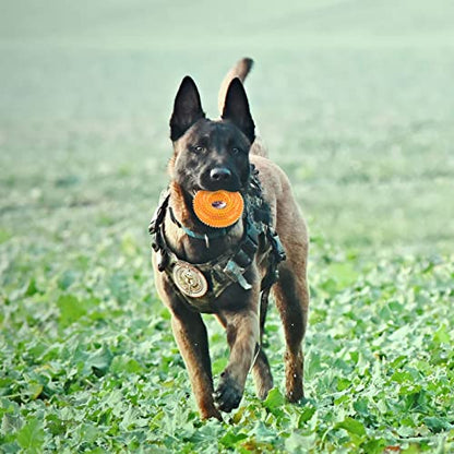 Andiker Squeaky Dog Toy, TPR Chewable Dog Toys for Teeth Grinding&Cleaning Dogs Fetch Toys for Enhancing Interactivity Outdoor Suitable for All Dog Sizes Puppy’s Gifts and Dog Lovers (Small Orange) - size: Small Orange