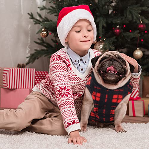 Reginary 10 Pack 2X-Large Dog Sweaters Fleece Pet Dog Clothes with Leash Ring Soft Warm Winter Puppy Plaid Shirt(Stylish) - size: 2X-Large,15.4-19.8 lb, style: Stylish