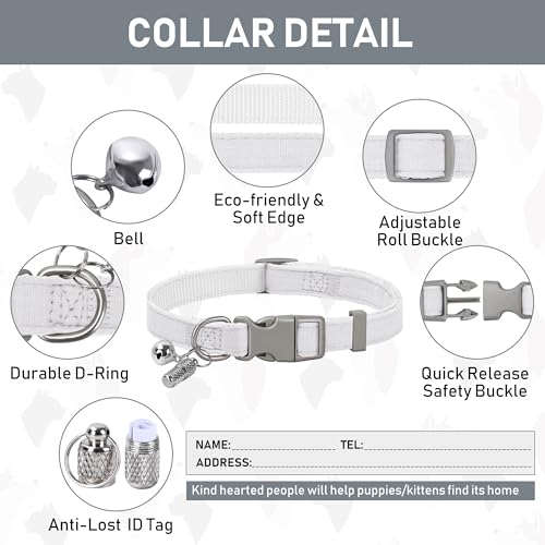 Small Pet Harness Collar and Leash Set, Step in No Chock No Pull Linen Fabric Soft Mesh Dog Vest Harnesses Reflective for Dogs Puppy Cats Kitten Rabbit (White, XS) - color: White, size: X-Small