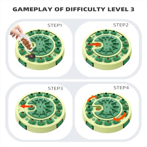 Dog Puzzle Toy, Large Size, 3 Levels of Step-by-Step Challenge, 4 Ways to Play Beginner to Advanced Slow Feeder & Mental Stimulation for Smart Dogs Enrichment Toys - color: Green