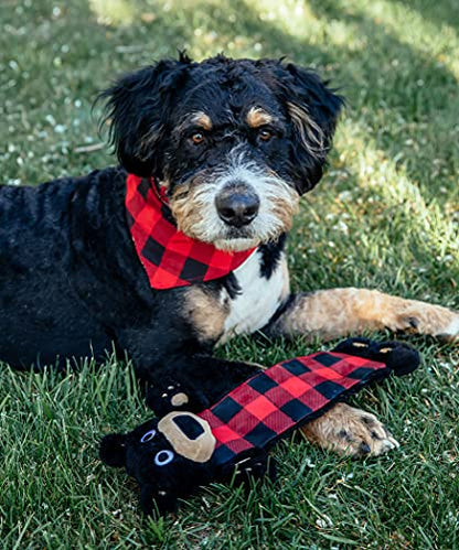 Lazy One Bear Squeaky Dog Toy, Soft Crinkle Toy for Dogs, Durable Fabric for Small, Medium, and Large Breeds - color: Bear Dog Toy