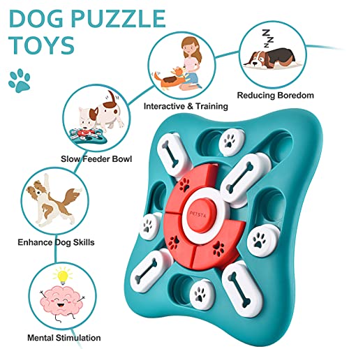 PETSTA Dog Puzzle Toys, Treat Dispensing Dog Enrichment Toys for IQ Training and Brain Stimulation, Interactive Mentally Stimulating Toys as Gifts for Puppies, Cats, Dogs - color: Green