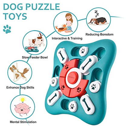 PETSTA Dog Puzzle Toys, Treat Dispensing Dog Enrichment Toys for IQ Training and Brain Stimulation, Interactive Mentally Stimulating Toys as Gifts for Puppies, Cats, Dogs - color: Green