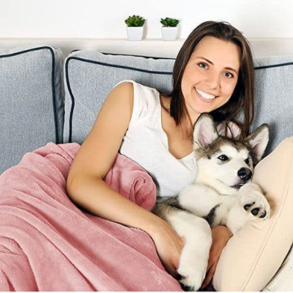 Waterproof Pet Blanket - 50x60-Inch Reversible Sherpa Fleece Throw Protects Couches, Cars, and Beds from Spills, Stains, and Fur by PETMAKER (Pink) - color: Pink, size: Small
