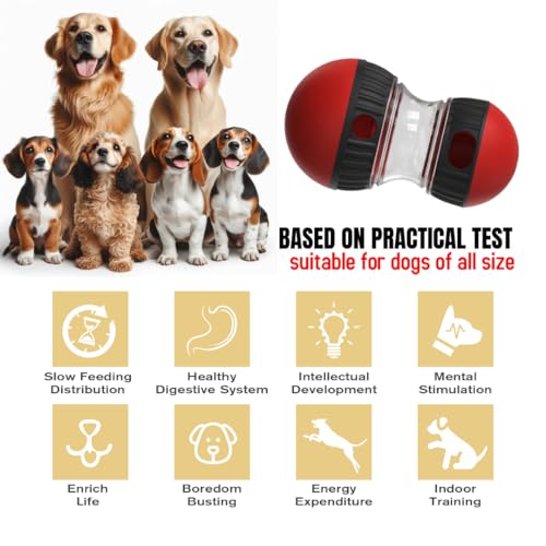 Ball Interactive Dog Toy, Food Adjustable Dispensing Dog Toy Kibble, Treats Small Big Breed, Interactive Bowl and for Dogs Puppy Puzzle Toys Large, Pets Memory Activity, Easter Treats pet Games
