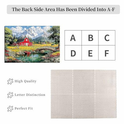 1000 Pieces Jigsaw Puzzles for Adults, Red Barn Mountain Farm Landscape Art Puzzle, Stress Relief Concentration Training Brain Teaser Puzzle 29.5x19.7 Inch - color: Wooden Puzzle12, size: 1000 Piece pcs
