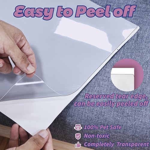 Anti-Cat Scratch Furniture Protector-12-Pack –Single-Sided, Heavy-Duty Self-Adhesive Tape, No-Residue for Couch, Doors & Walls - NO PINS - size: 12P NO Pins