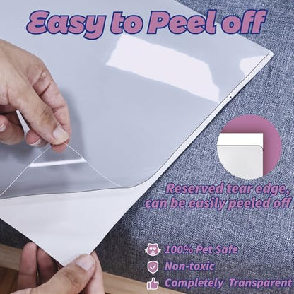 Anti-Cat Scratch Furniture Protector-12-Pack –Single-Sided, Heavy-Duty Self-Adhesive Tape, No-Residue for Couch, Doors & Walls - NO PINS - size: 12P NO Pins