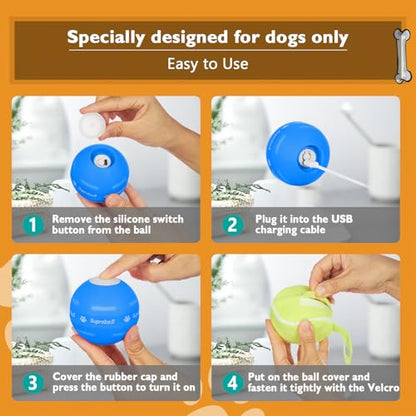 PetDroid Interactive Dog Toys Dog Ball,[Newly Upgraded] Durable Motion Activated Automatic Rolling Ball Toys for/Small/Medium/Large Dogs,USB Rechargeable (Blue) - color: Blue