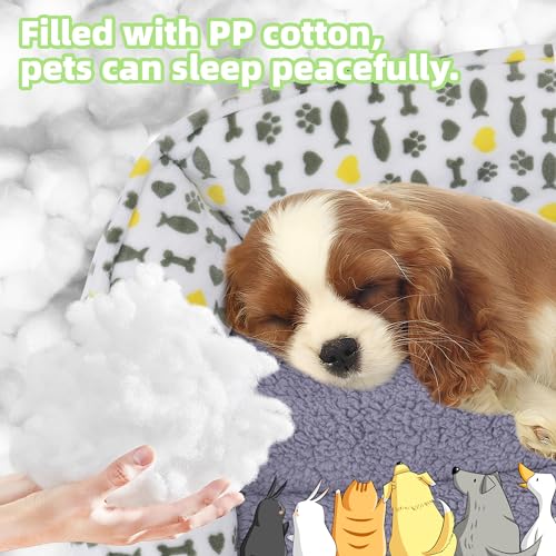AIWIKIDE Dog Sofa Bed, Anti-Anxiety Puppy Cuddler Bed for Puppy Dog & Cat, Rectangle Washable Bed with Grey Mattress, Extra Small
