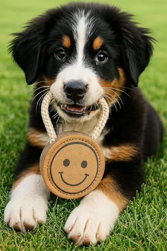 Natural Jute Dog Chew Toy – Smiley Shape, Tough & Durable Puppy Teething Toy, Safe Eco-Friendly Chew, Interactive Training & Play Toy for Small, Medium & Large Dogs - style: Smiley Shape