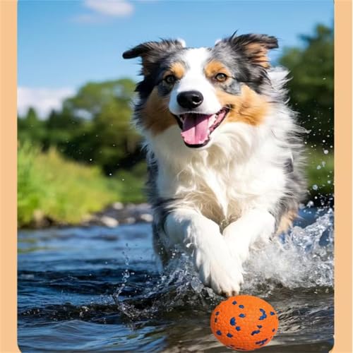 Indestructible Dog Ball, Durable Dog Balls for Aggressive Chewers, 2.4" Durable Teething Chew Toys, Interactive Fetch Ball for Medium/Small Dogs - color: Orange