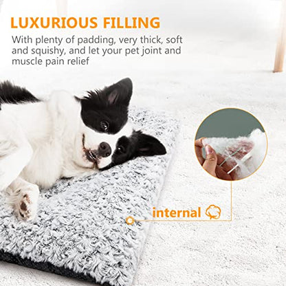 Dog Bed Kennel Pad Washable Anti-Slip Crate Mat for Medium Dogs and Cats (30-inch) - size: 30-inch