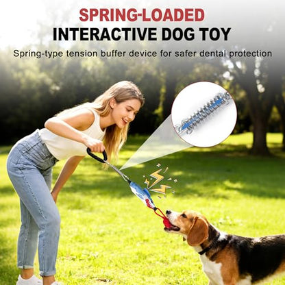 Dog tug of war Toy with Handle,Interactive Dog Pull Toy to Keep Them Busy with Squeak, Multifunctional Combination tug Toy with chew Ball - color: Single handle tug of war