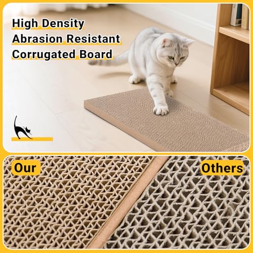 Cat Scratcher with 2 Boxes, 6 PCS Replacement Reversible Cat Scratching Board for Cat Paws, Large Cat Scratcher Cardboard Corrugated for Indoor Cats