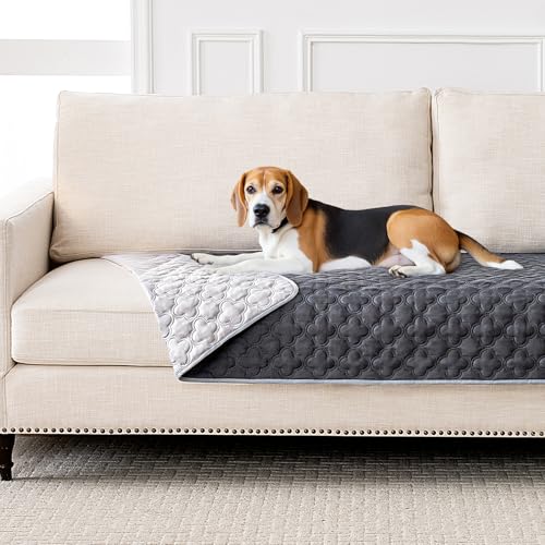 FunFurry Waterproof Dog Blanket, Couch Cover for Dogs Washable, Reversible Dog Bed Cover.(Dark＆Light Grey, 30 X 53 Inch - 1 Pack) - color: Dark＆light Grey, size: 30 X 53 Inch - 1 Pack
