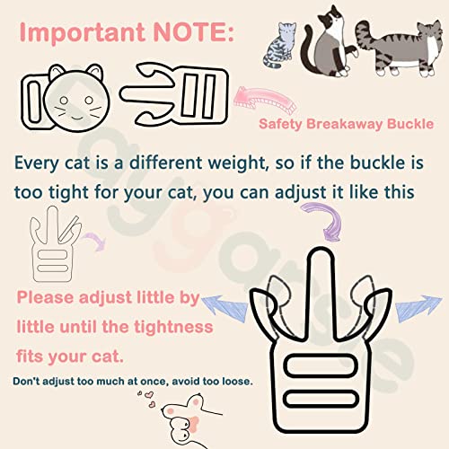 2 Pack Cotton Breakaway Cat Collars with Bell Flower Pendant Kitty Kitten Collars Pink Purple Collar for Female Girl Cats Male Boy Cats - color: Pink&Purple