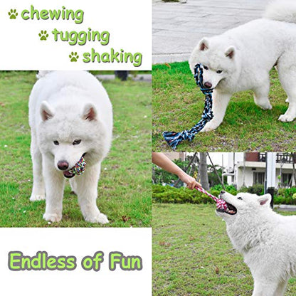 LECHONG Rope Dog Toys for Aggressive Chewers Large Breed Medium Breed, Small Dog Puppy Teething Chew Toys Heavy Duty Dental Dog Rope Toys Prevents Boredom and Relieves Stress - size: 8pack