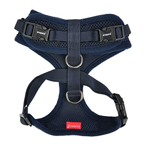 Authentic Puppia RiteFit Harness with Adjustable Neck, Navy, Large - color: Navy, size: Large