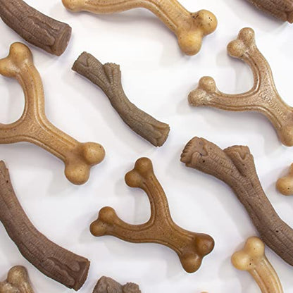 Nylabone Gourmet Style Wishbone Strong Chew Toy for Dogs, Chicken Flavor, Large - Up to 50 lbs, 1 Count - size: Large