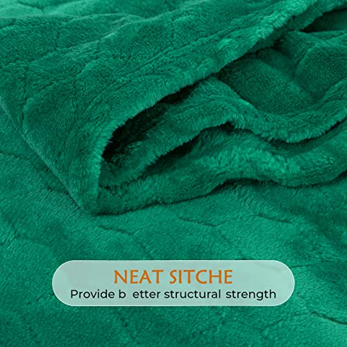 TOONOW Fleece Blanket Super Soft Cozy Throw Blanket 50" x 60", Lightweight Fuzzy Comfy Textured Flannel Blanket Warm Plush Throw Blankets for Couch, Sofa, Bed, Emerald - color: Emerald, size: Throw-50" x 60"