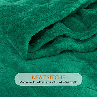 TOONOW Fleece Blanket Super Soft Cozy Throw Blanket 50" x 60", Lightweight Fuzzy Comfy Textured Flannel Blanket Warm Plush Throw Blankets for Couch, Sofa, Bed, Emerald - color: Emerald, size: Throw-50" x 60"