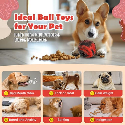 Dog Toys for Boredom - Frozen Treats, Refillable Freezable Dogs Food, Reduces Anxiety Chew Toy, Easy to Clean, Treats Dispensing, 4-in-1 Enrichment - color: Red