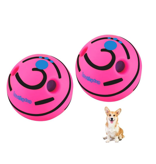 Wobble Giggle Ball for Dogs Durable Interactive Dog Toys for Small Medium Large Dogs (Pink/Black, XS/2.75 inch) - color: Pink/black, size: XS/2.75 inch