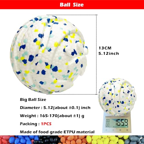 Dog Ball Squeak Toys (Bell Ball 5.12in White B) - color: Bell ball 5.12in White B