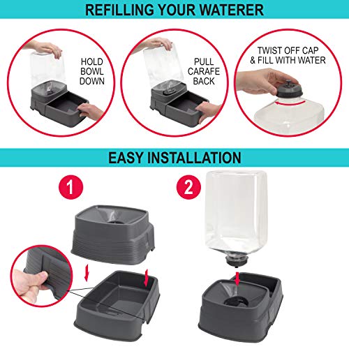 Sport Pet Gravity Feeder and Waterer, Small - color: Small Gray