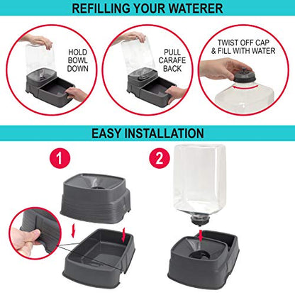 Sport Pet Gravity Feeder and Waterer, Small - color: Small Gray
