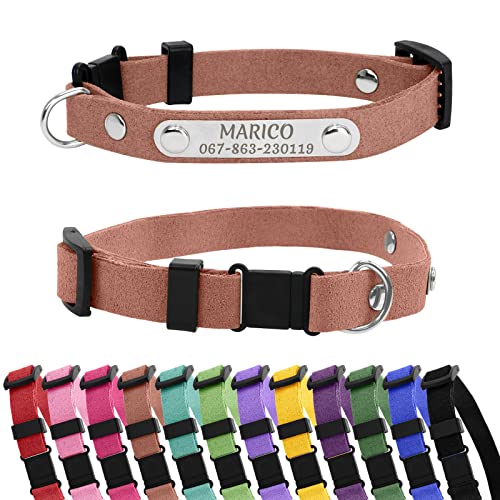 CAMAL Personalized Cat Collar with Name and Phone Number, Breakaway Cat Collar with Name Tag, Customized Cat Collar for Boys and Girls, Adjustable for Kitten Small Dogs Puppy (Coffee) - color: Coffee