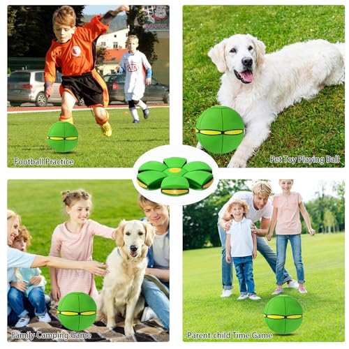 Magic Bouncing Ball, Magic Meta - Ball, Children's Magic Bouncing Balls, Doggy Disc Ball, Flying Saucer Ball, Parent-Child Interaction with Lights for Indoor & Outdoor Play Green and Blue - color: Green