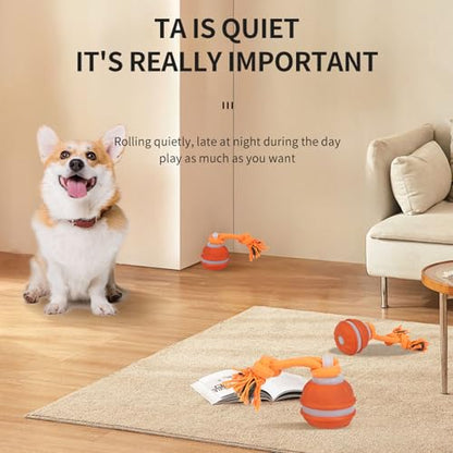 Interactive Dog Toys Dog Ball,Automatic Rolling and Bouncing Moving Dog Toy,Squeaky Rolling Balls with Flashing Light,USB Rechargeable Chew Toys for Puppy Small Dogs, Pet Ball to Keep Them Busy - color: 1 Orange
