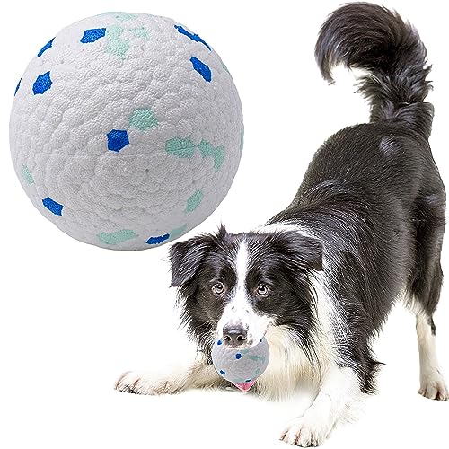 Dog Balls Toys for Aggressive Chewers, Indestructible Durable Bouncy Floating Balls for Dogs to Fetch, Durable Solid Rubber Ball for Training Dog - color: Toy Ball-Blue (Pack of 1), size: Medium