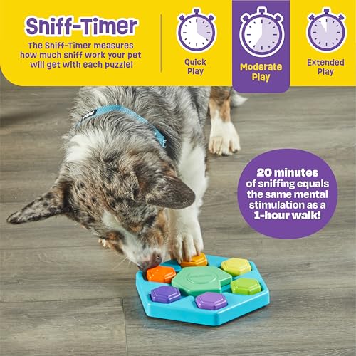 Brightkins Spin & Seek Hexagon Treat Puzzle - Interactive Dog Toys, Puzzle Feeder for Small and Large Dogs, Enrichment Toy Puzzles to Keep Pets Busy, Treat Dispensing Puppy Toys, Cognitive Dog Toy